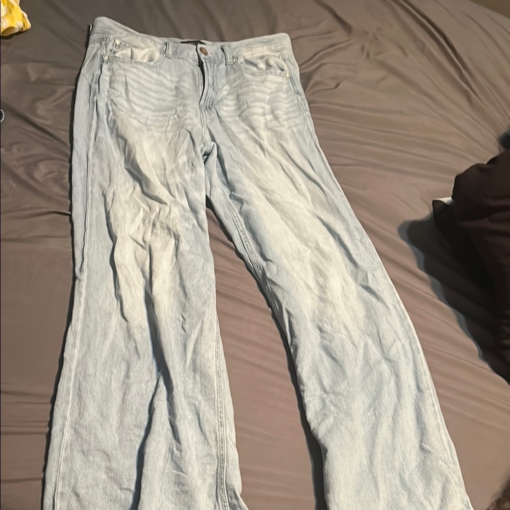 Sincerely Jules Blue Flare Wide Leg Jeans